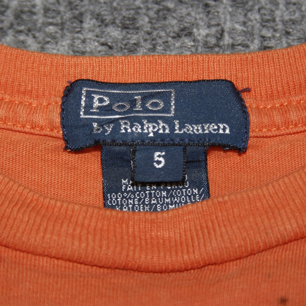 Kids‎ Polo Ralph Lauren Orange Athletic Apparel TShirt Size 5 Cotton Triple Pony - Picture 4 of 6